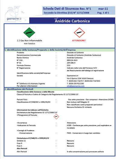 Imagine din PDF: fișă de date pentru dioxid de carbon