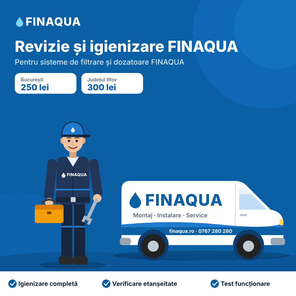 Serviciu Revizie și Igienizare Sistem de Filtrare sau Dozator FINAQUA – București și Ilfov